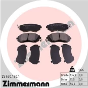 Stabdžių trinkelių rinkinys, diskinis stabdys ZIMMERMANN 25760.170.1 kaina