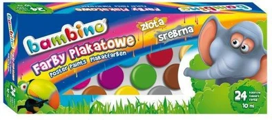 ST. MAJEWSKI Plakatų dažai 24 spalvų 10 ml Bambino MAJEWSKI 002885