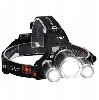 Priekinis žibintas 3 x led + 2 akumuliatoriai 5800 mah