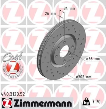 Stabdžių diskas ZIMMERMANN 440.3120.52