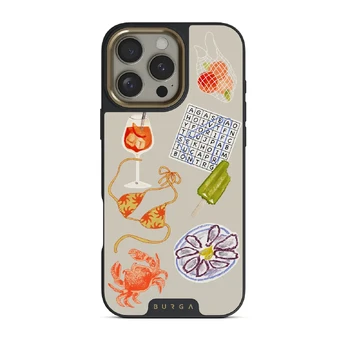 Seaside Muse - iPhone 16 Pro Case, Elite Dark (MagSafe) / Gold