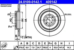 ATE 24.0109-0142.1 Brake Disc kaina