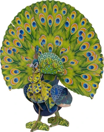 MAKEBUG 3D popierinė delionė green peafowl, MB-D-0016