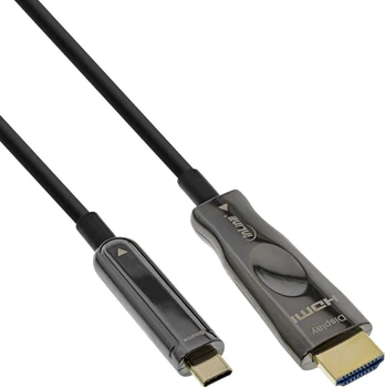 Kabelis InLine® USB Ekranas AOC kabelis, USB Type-C kištukinis HDMI kištukas (DP Alt režimas), 25m