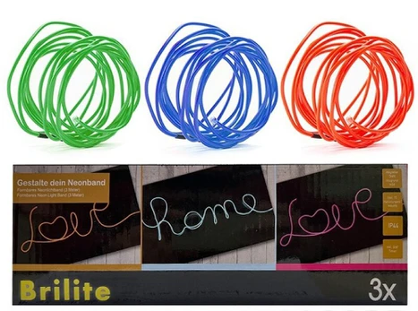 Neoninės apšvietimo juostos, 3 spalvos x 3 m, Brilite