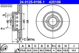 ATE 24.0125-0106.1 Brake Disc