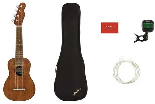 Ukulelės rinkinys Fender Seaside Soprano Uke Pack NAT WN