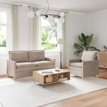Sofa Sofos komplektas 2 pcs Smėlio Poliesteris