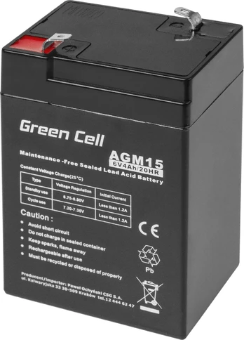 Green Cell Žalias Cell Žalias CELL Akumuliatorius AGM 6V 4.0 Ah