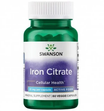 Swanson Iron Citrate 25mg, 60 kap