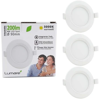 Lumare LED įleidžiami šviestuvai 4W 3vnt A