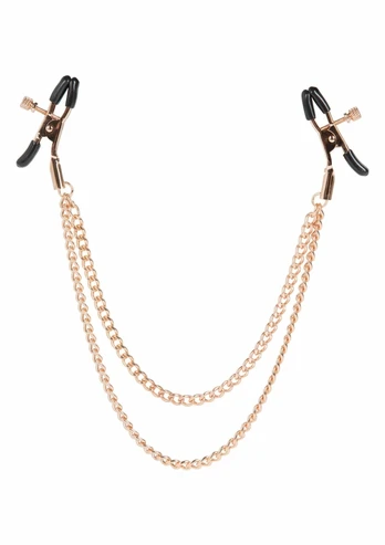 CalExotics Entice Tiered Adjustable Intimate Clamps with Chain, Gold