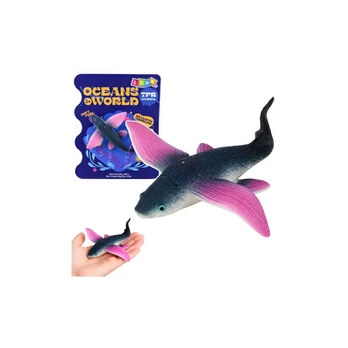 Lean Toys Flying Fish Rubber Figure Stretchable Realistic Ocean Fish 12 cm