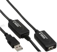 Kabelis USB InLine USB-A - USB-A 10 m Juodas (34612I) kaina