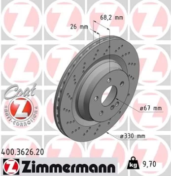 Stabdžių diskas ZIMMERMANN 400.3626.20