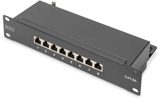 DIGITUS CAT 6A, Klasse E Patch Panel, geschirmt, juodas