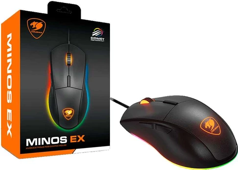 Wired Gaming Mouse Cougar MINOS EX RGB — Right-hand, Optical 6400 DPI, USB Type-A, Black