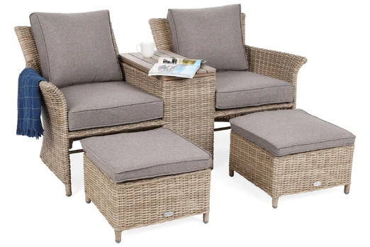 Lauko sofa Milos Plus, smėlio, 72 cm x 164 cm x 84 cm