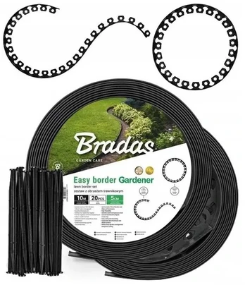 Plastikinis vejos apvadas - bortelis 10m +20 vinių