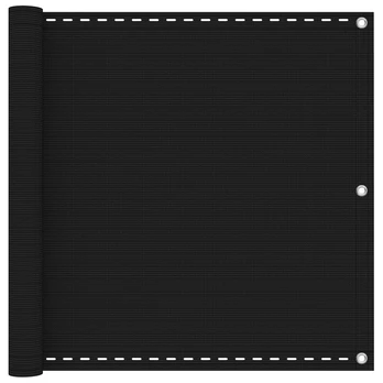 Balkono Ekranas Juoda 75 x 1000 cm HDPE ir aliuminis