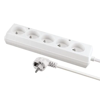 Elektros prailgintuvas 5 lizdai 1.5m 10a baltas