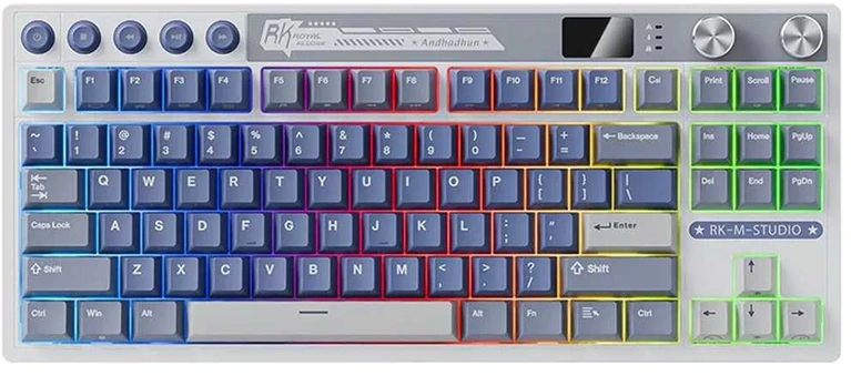 ROYAL KLUDGE M87 Ocean Blue, Creamy Switch, US