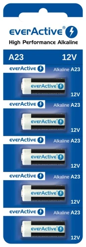 Baterijos A23 12V everActive, 5vnt