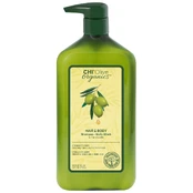 CHI OLIVE ORGANIC šampūnas ir kūno prausiklis 340 ml kaina