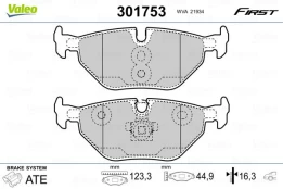 Stabdžių trinkelių rinkinys, diskinis stabdys VALEO 301753 kaina