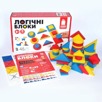 Medinės loginės kaladėlės - 48 vnt