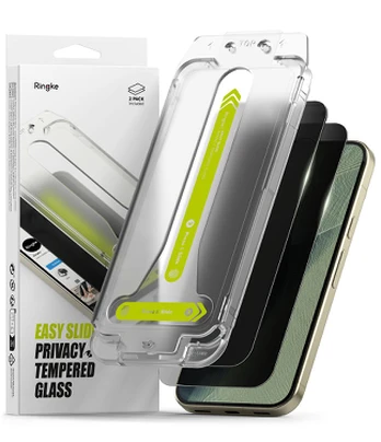 PRIVATUMĄ UŽTIKRINANTIS EKRANO STIKLAS RINGKE EASY SLIDE 2-PACK GOOGLE PIXEL 9 PRO / 10 PRO / 11 PRO PRIVACY