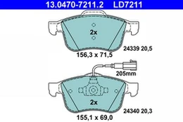 ATE 13.0470-7211.2 Brake pad set