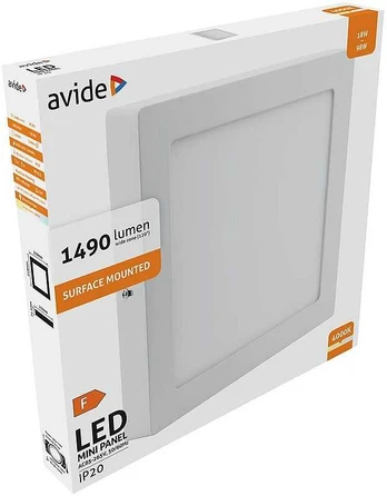 Avide LED Lubinis šviestuvas 18W 4000K Square ALU