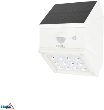 BEMKO SOLAR RUBIC 2.5W 3000/4000/6000K 300LM IP65 PIR LED prožektorius (baltas))