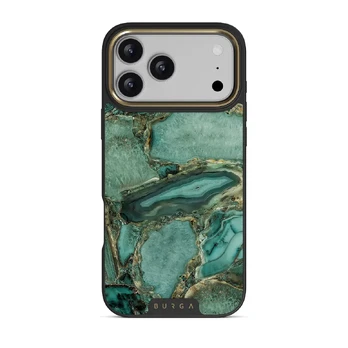 Ubud Jungle - Turquoise iPhone 17 Pro Max Case, Elite Dark (MagSafe) / Gold