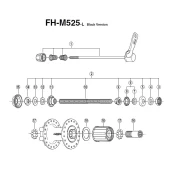 Galinė įvorė Shimano DEORE FH-M525 Disc 6-bolt 9/10-speed-32H kaina