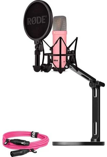 Rode Microphones NT1 Signature +XLR-Kabelis+Desktop Studio Arm (pink, Bundle)