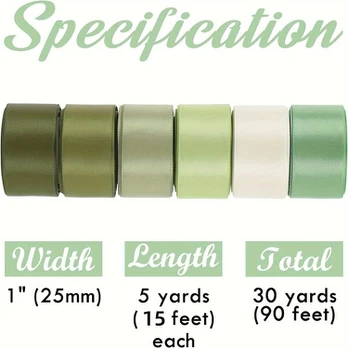 Satino juostelė, 6 Rolls Macaron Color Assemble