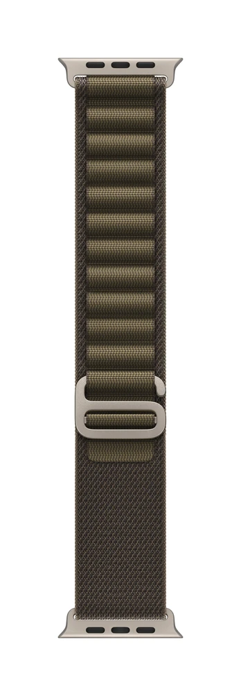 49mm Dark Olive Alpine Loop - Small - Natural Titanium Finish