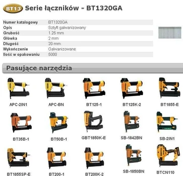 BOSTITCH SZTYFTY BT13 20mm 5000 vnt.