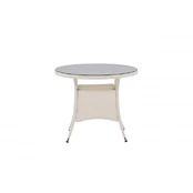 Lauko stalas Volta, ø 90 cm, Balta/Stiklas kaina