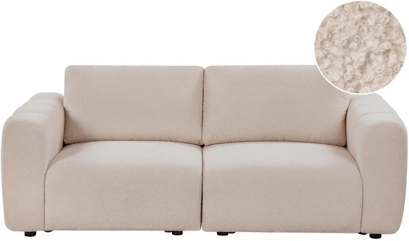 Beliani Dvivietė modulinė sofa KIVVIK Bouclé, smėlio spalvos