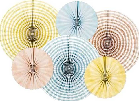 Party Deco Decorative paper rosettes Summer time, mix, 6 pcs. Universal