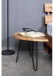 MOON EASY 60cm ąžuolinis šoninis staliukas : Apdaila - Be apdailos