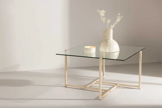 Venture Design Sofos stalas, hibridinis, 80x80 cm, skaidrus