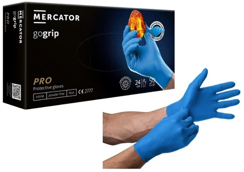 Nitrilo pirštinės Mercator GoGrip Blue, S dydis, 50 vnt.