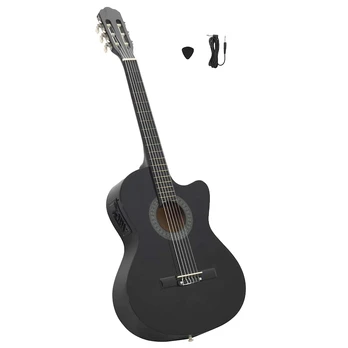 Klasikinė gitara su ekvalaizeriu, juodos spalvos, 6 stygos