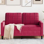 Dvivietė sofa, raudonojo vyno spalvos, 120cm, aksomas kaina