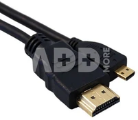 Caruba HDMI Micro HDMI High Speed 1,5 meter kaina