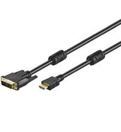 Kabelis DVI-D (18+1) Single Link - HDMI Goobay 5m